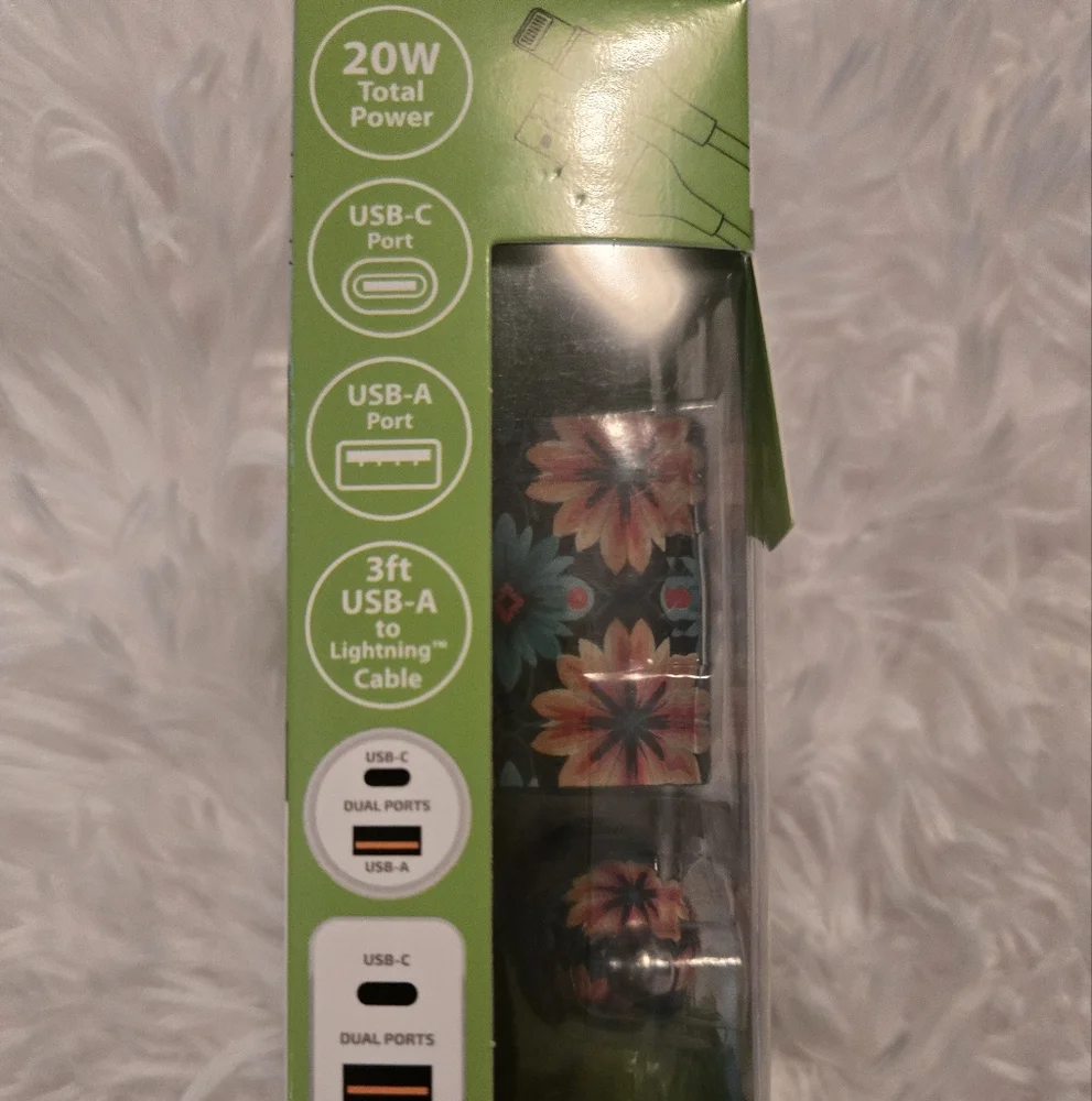 Gadget Gear.Iphone Charging System, Usb- / Usb-a 20 Wat 3ft Lightning Cable Hp🔥